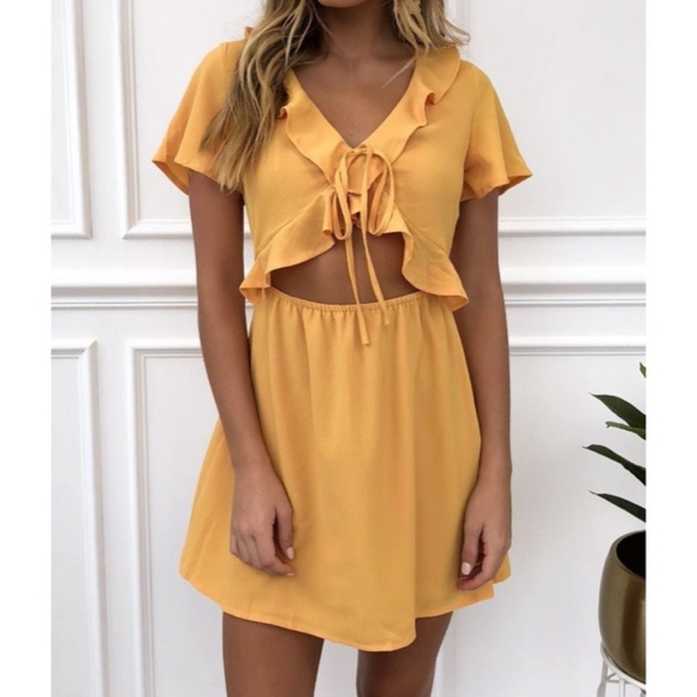WHITE FOX BOUTIQUE Yellow Mini Dress